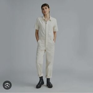Everlane Off-White Denim Jumpsuit